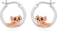 wholesale 925 Sterling Silver Rose Gold Axolotl Huggie Hoop Earrings for Women-Axolotl