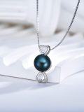 wholesale Black Pearl Necklace For Women Sterling Silver Heart Black Pearl Pendant Necklace Anniversary Jewelry Christmas Valentine Birthday Gifts For Women Wife Her -0-1