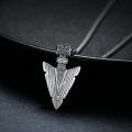 wholesale 925 Sterling Silver Turquoise Inlay Triangle Norse Symbol Mens Pendant Necklace-0-1
