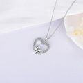 wholesale 925 Sterling Silver April Birthstone Irish Claddagh Necklace with Heart Pendant for Women, Gift for Her, 20mm, 18+2 Extender Chain-0-2