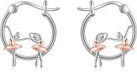 wholesale 925 Sterling Silver Ballerina Ballet Dance Charm Hoop Earrings  for Women Girl-Ballet