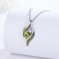 wholesale Platinum Plated 925 Sterling Silver Birthstone Necklace Heart Pendant Gift for Women-0-1