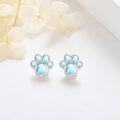 wholesale 925 Sterling Silver Moonstone Cat Dog Paw Print Stud Earrings-0-2