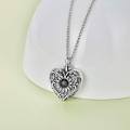 wholesale 925 Sterling Silver Heart Sunflower Urn Necklace for Ashes Women Men Keepsake Jewelry to Honor Loved Ones-0-2