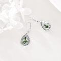 wholesale 925 Sterling Silver Green Moss Agate Teardrop Filigree Leverback Earrings for Women-0-1