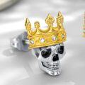 wholesale 925 Sterling Silver Cubic Zirconia Skull Stud Earrings for Women Men-0-2