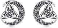 wholesale 925 Sterling Silver Celtic Knot Round Stud Earrings - Unique  for Her-Celtic Moon Stud Earrings