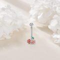 wholesale 925 Sterling Silver Cubic Zirconia Cherry Belly Button Ring 20mm Gift Pack-0-1