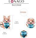 wholesale 925 Sterling Silver Pink Crystal Love Heart Fox Stud Earrings for Girls and Women-0-43