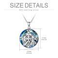 wholesale 925 Sterling Silver Blue Crystal Compass Pendant Necklace for Women Nature Lovers Gifts-0-2