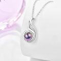 wholesale 925 Sterling Silver Purple Simulated Pearl Pendant Necklace with Cubic Zirconia Accents for Women-0-1