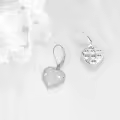 wholesale 925 Sterling Silver Metal Drusy Crystal Heart Dangle Earrings Wholesale (Pink/Blue/Purple) Leverback Drop s for Women-0-10