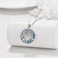 wholesale 925 Sterling Silver 70th Birthday Gifts for Women - Tree of Life Necklace with Blue Crystal Mothers Day Christmas s for Mother Wife-0-3