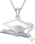 wholesale 925 Sterling Silver Graduation Cap Pendant Necklace - College High School Jewelry for Women-0-0
