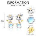 wholesale 925 Sterling Silver Baby Giraffe Stud Earrings Wholesale With Crystal Hearts-0-5