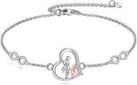 wholesale 925 Sterling Silver Infinity Heart Charm Bracelet with Figure Design Friendship s for Sis-Brother and Sister