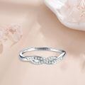 TOUPOP Sterling Silver Moissanite Personalized Twisted Infinity Ring Stack-0-4