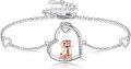 wholesale 925 Sterling Silver/Ross Gold Plated Dachshund Dog Heart Bracelet for Women Gifts for Dachshund Lovers-0-0