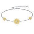 wholesale 925 Sterling Silver Flower Bracelet With Zircon Accents-0-0
