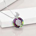 wholesale 925 Sterling Silver Round Crystal Phoenix Pendant Necklace s for Women-0-7