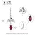 wholesale 925 Sterling Silver Bat Ruby Drop Dangle Hoop Halloween Christmas -0-1