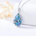 TOUPOP Sterling Silver Moonstone Turquoise Butterfly Dragonfly Bee Pendant Necklace-0-2