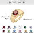 wholesale 925 Sterling Silver 8mm Austrian Crystal Men s Birthstone Ring for Dad ( )-0-3