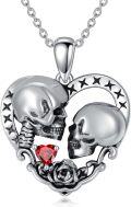 wholesale Sterling Silver Skull Necklace Gothic Jewelry for Women-0-0