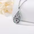 TOUPOP Sterling Silver Abalone Lotus Flower Necklace Yoga Pendant-0-2