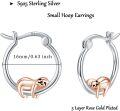 wholesale 925 Sterling Silver Hypoallergenic Sloth Huggie Hoop Earrings for Women-0-1