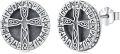 wholesale 925 Sterling Silver Celtic Cross Rune Stud Earrings Norse Viking Jewelry for Men & Women-0-0