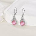 wholesale 925 Sterling Silver Drop Earrings Blue Moonstone Celtic Knot Platinum Plated For Women-0-31