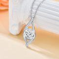 wholesale S925 Sterling Silver Diamond & Moissanite Infinity Necklace - Endless Love Symbol, Elegant Pendant, Hypoallergenic, Gift for Women-0-5