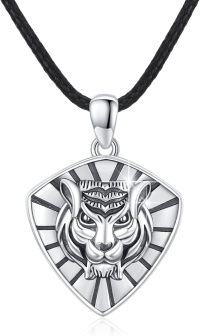 wholesale 925 Sterling Silver Vintage Tiger Head Pendant Necklace Norse Viking Style Jewellery Gifts for Her Him-Tiger Necklace #1