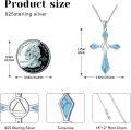 wholesale 925 Sterling Silver Cross Turquoise Healing Stone Pendant Necklaces for Women's s-0-3
