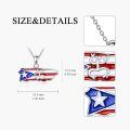 wholesale 925 Sterling Silver Puerto Rican Flag Quokka Pendant Necklace with Chain 45cm Length-0-4