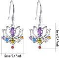wholesale Hypoallergenic 925 Sterling Silver Chakra Stone Earrings with Healing Crystals for Yoga Lovers - 12mm Dangle Jewelry Gift-0-1