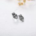 wholesale 925 Sterling Silver Skull Owl Stud Earrings for Men Women Gothic  6mm Diameter-0-1