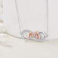 wholesale 925 Sterling Silver Infinity Elephant Necklace Rose Gold Plated Cubic Zirconia Heart Pendant-0-3