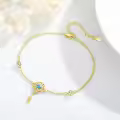 wholesale Turquoise 925 Sterling Silver Feather Charm Dreamcatcher Bracelet Wholesale for Women (Adjustable)-0-3