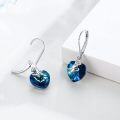 wholesale 925 Sterling Silver Heart-Shaped Crystal Cat Dangle Earrings-0-1