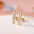 wholesale 14K Gold Moissanite Bar Stud Earrings for Women - Minimalist s for Mom Girlfriend & Daughter-0-1