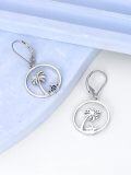wholesale 925 Sterling Silver Palm Tree Turtle Drop Earrings for Women-0-5