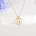 wholesale 14K Solid Heart Family Pendant Necklace for Mom Grandmother's Day Gift-0-2