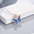wholesale 925 Sterling Silver Heart Pendant Red Rose Flower Necklaces for Women Girls s-0-3