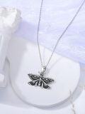 wholesale 925 Sterling Silver Evil Eye Moth Pendant Necklaces Gothic s for Her-0-2