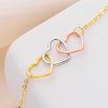 wholesale 14K Yellow White Rose Gold Tri-Color Hearts Circle Link Chain Bracelet Infinite Love s for Her-0-3