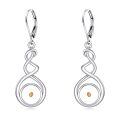 wholesale 925 Sterling Silver Green Turquoise Drop Earrings Platinum Plated Twisted Swirl Jewelry For Women-0-41
