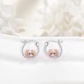 wholesale 925 Sterling Silver Cute Crab Hoop Earrings With Rose Gold Crab Design-0-1
