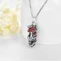 wholesale Sterling Silver Mushroom Necklace with Snail Pendant Gift for Women-0-26